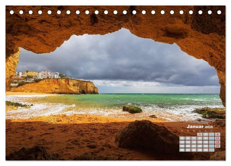 Produktbild: Portugals Traumk&uuml;ste Algarve (Tischkalender 2026 DIN A5 quer), CALVENDO Monatskalender