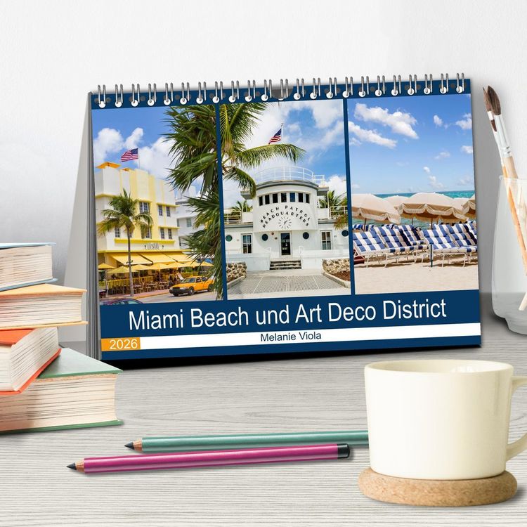 Produktbild: Miami Beach und Art Deco District (Tischkalender 2026 DIN A5 quer), CALVENDO Monatskalender