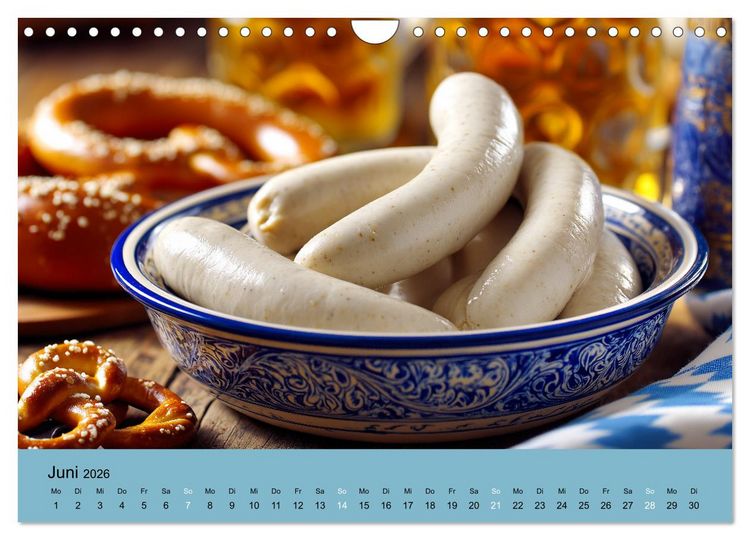 Produktbild: Bayrische Wei&szlig;wurst - Traditioneller K&uuml;chenkalender f&uuml;r Genie&szlig;er (Wandkalender 2026 DIN A4 quer), CALVENDO Monatskalender