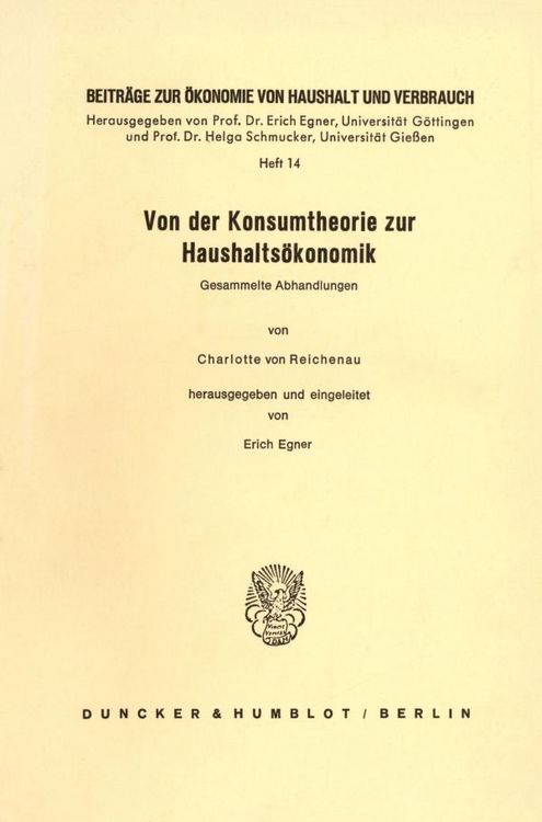 Produktbild: Von der Konsumtheorie zur Haushalts&ouml;konomik.