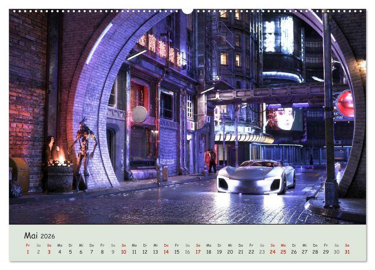 Produktbild: Science Fiction Cyberpunk (hochwertiger Premium Wandkalender 2026 DIN A2 quer), Kunstdruck in Hochglanz