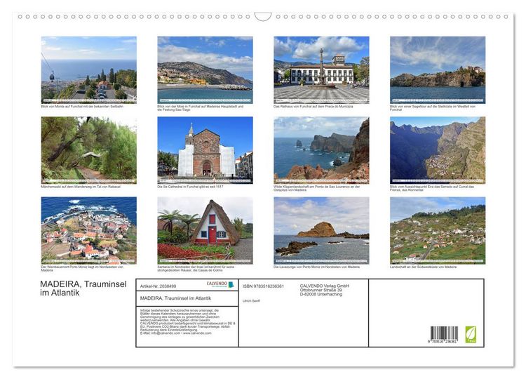 Produktbild: MADEIRA, Trauminsel im Atlantik (Wandkalender 2026 DIN A2 quer), CALVENDO Monatskalender