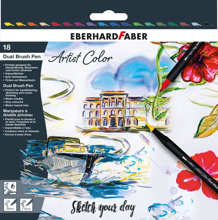 Produktbild: EBERHARD FABER Marker Artist Color Sketch mehrfarbig 18 Teile 18fach sortiert Blister