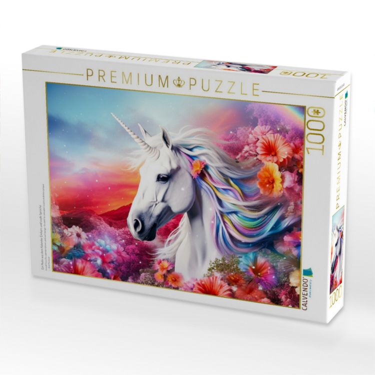 Produktbild: CALVENDO Puzzle Ein Motiv aus dem Kalender Einhorn und coole Spr&uuml;che | 1000 Teile Lege-Gr&ouml;&szlig;e 64x48cm Foto-Puzzle f&uuml;r gl&uuml;ckliche Stunden