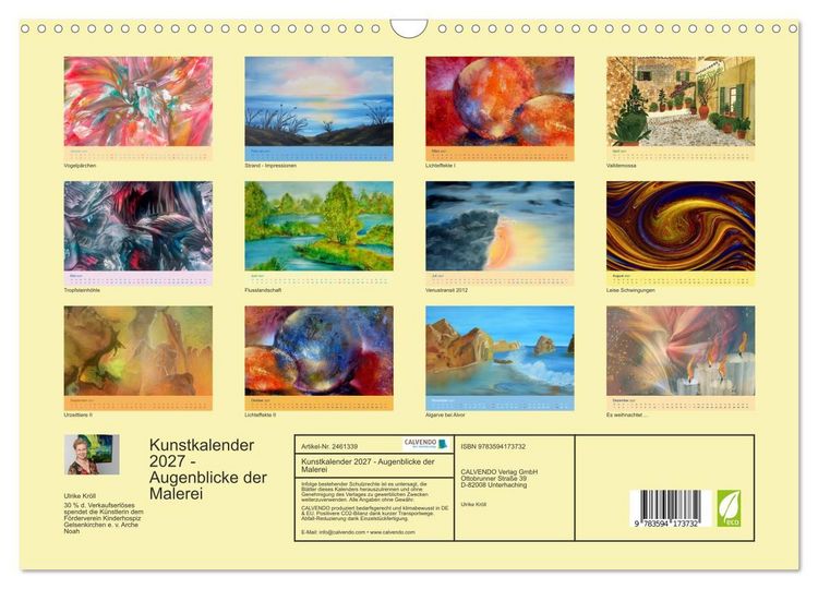 Produktbild: Kunstkalender 2027 - Augenblicke der Malerei (Wandkalender 2027 DIN A3 quer), CALVENDO Monatskalender