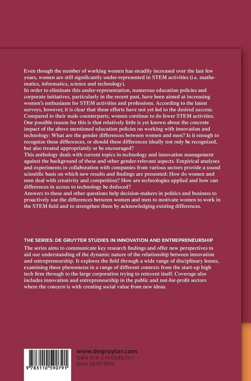 Produktbild: Gender Differences in Technology and Innovation Management