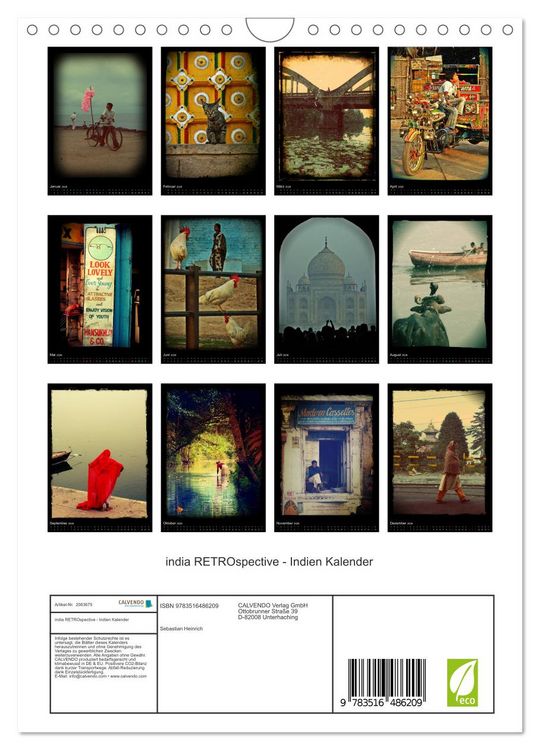 Produktbild: india RETROspective - Indien Kalender (Wandkalender 2026 DIN A4 hoch), CALVENDO Monatskalender
