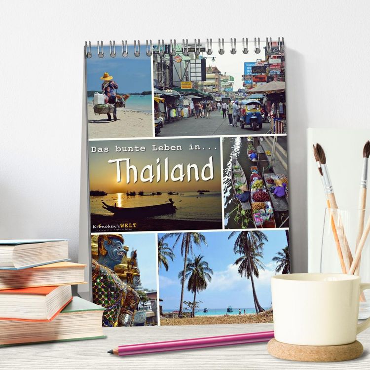 Produktbild: Das bunte Leben in Thailand (Tischkalender 2026 DIN A5 hoch), CALVENDO Monatskalender