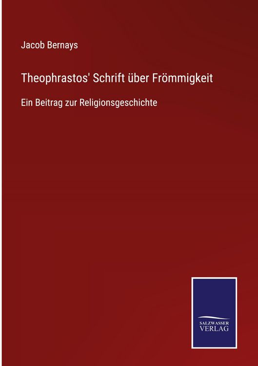 Produktbild: Theophrastos' Schrift &uuml;ber Fr&ouml;mmigkeit