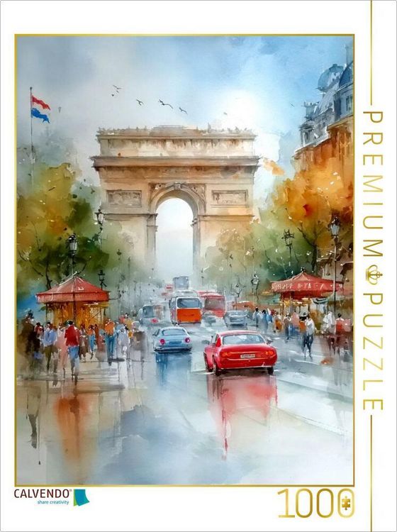 Produktbild: CALVENDO Puzzle Die Champs-&Eacute;lys&eacute;es mit Blick auf den Arc de Triomphe | 1000 Teile Lege-Gr&ouml;&szlig;e 64x48cm Foto-Puzzle f&uuml;r gl&uuml;ckliche Stunden