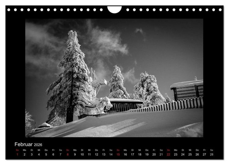 Produktbild: Harz-Bilder in monochrome (Wandkalender 2026 DIN A4 quer), CALVENDO Monatskalender