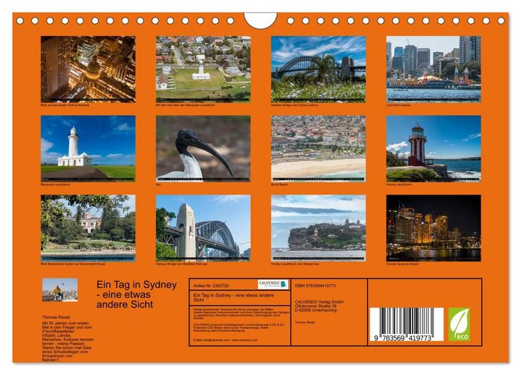 Produktbild: Ein Tag in Sydney - eine etwas andere Sicht (Wandkalender 2027 DIN A4 quer), CALVENDO Monatskalender