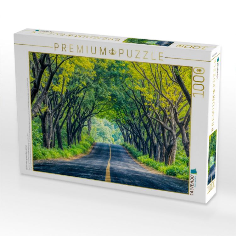 Produktbild: CALVENDO Puzzle Stra&szlig;e unter gr&uuml;nen Baumkronen | 1000 Teile Lege-Gr&ouml;&szlig;e 64x48cm Foto-Puzzle f&uuml;r gl&uuml;ckliche Stunden