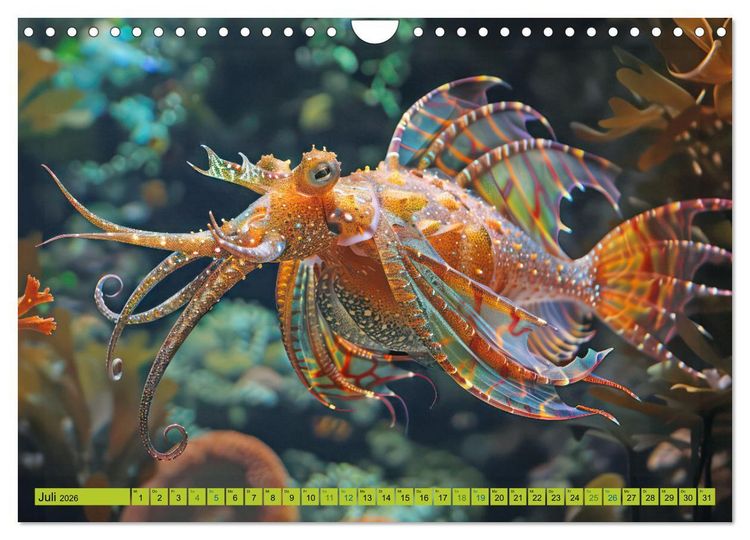 Produktbild: Fantastische Unterwasserkreaturen - Hybridtiere (Wandkalender 2026 DIN A4 quer), CALVENDO Monatskalender