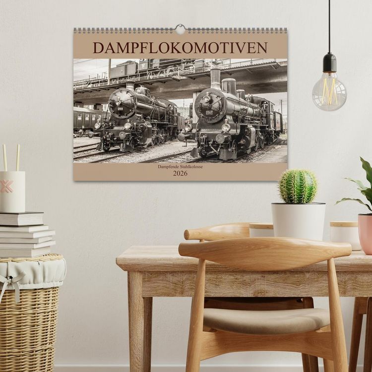 Produktbild: Dampflokomotiven - dampfende Stahlkolosse (Wandkalender 2026 DIN A3 quer), CALVENDO Monatskalender