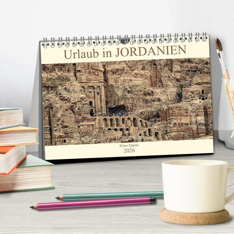 Produktbild: Urlaub in JORDANIEN (Tischkalender 2026 DIN A5 quer), CALVENDO Monatskalender