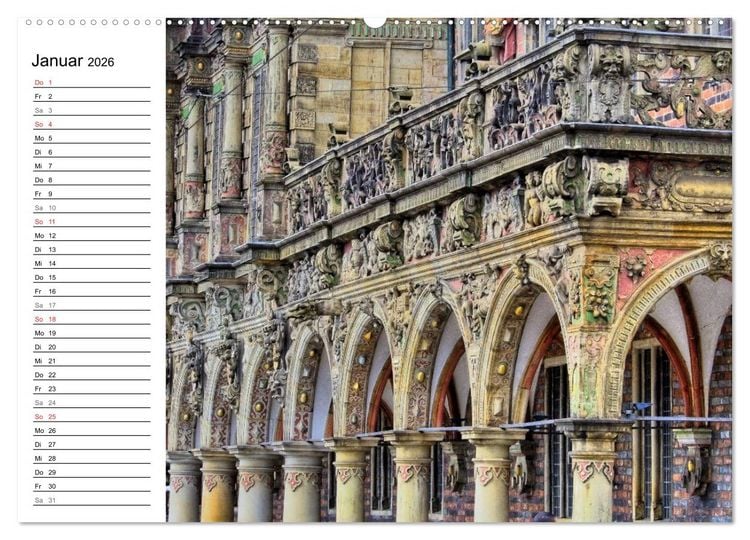 Produktbild: Bremen ganz nah (Wandkalender 2026 DIN A2 quer), CALVENDO Monatskalender