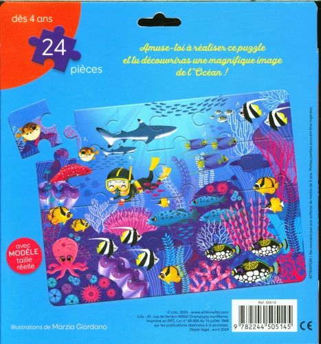 Produktbild: Dans l'oc&eacute;an : puzzle 24 pi&egrave;ces : d&egrave;s 4 ans