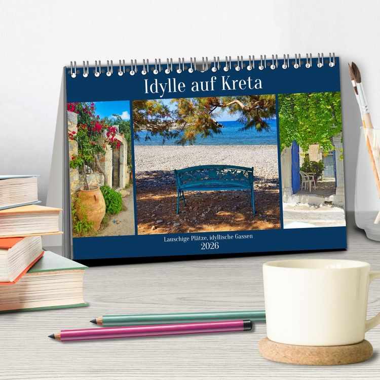 Produktbild: Idylle auf Kreta (Tischkalender 2026 DIN A5 quer), CALVENDO Monatskalender