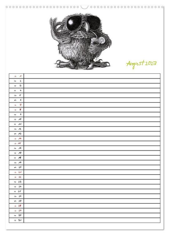 Produktbild: Tieronisch Eulen (hochwertiger Premium Wandkalender 2027 DIN A2 hoch), Kunstdruck in Hochglanz