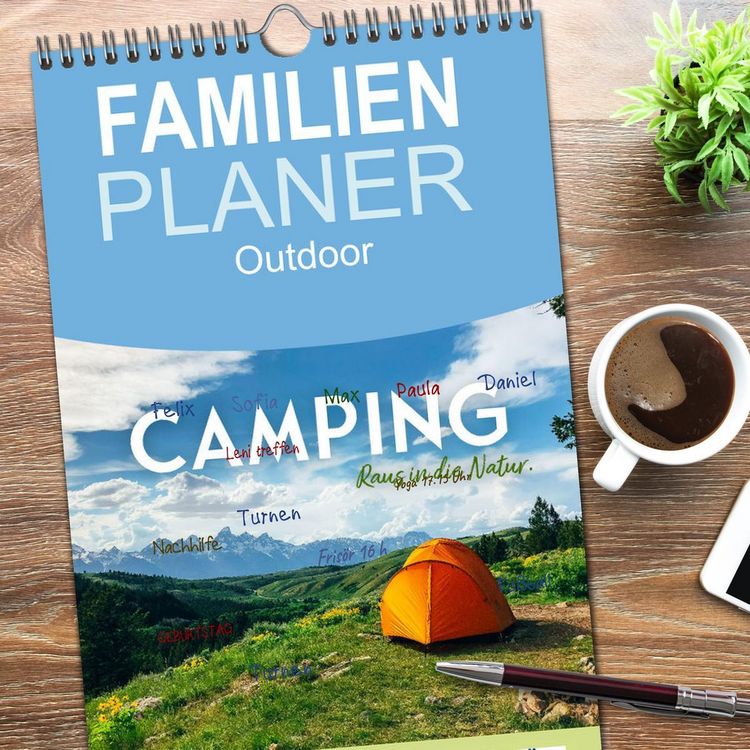 Produktbild: Familienplaner 2026 - Camping - Raus in die Natur. mit 5 Spalten (Wandkalender, 21 x 45 cm) CALVENDO