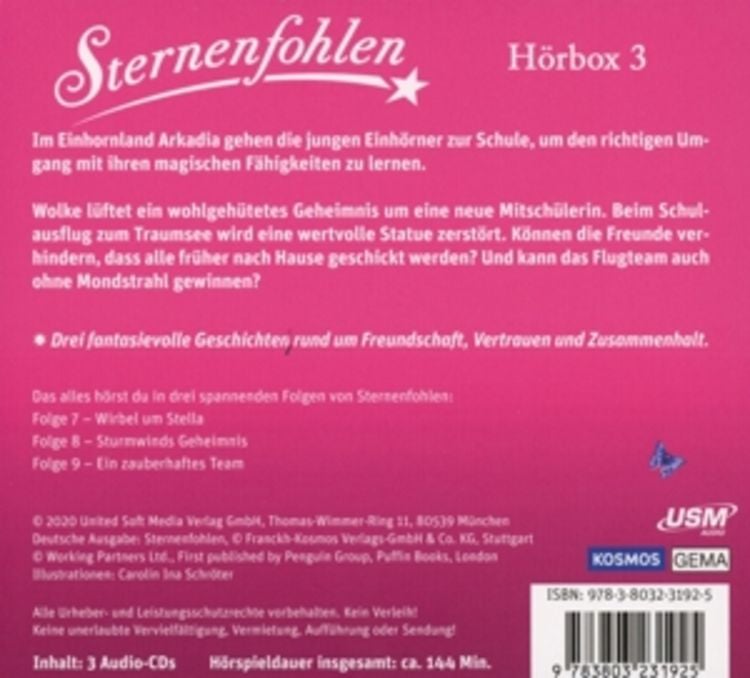 Produktbild: Die gro&szlig;e Sternenfohlen H&ouml;rbox Folgen 7-9 (3 Audio CDs)