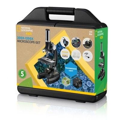Produktbild: Bresser 13610 - NATIONAL GEOGRAPHIC KiDS Einsteiger-Mikroskop-Set mit 300-1200x Verg&ouml;&szlig;erung, inkl. Koffer und Zubeh&ouml;r
