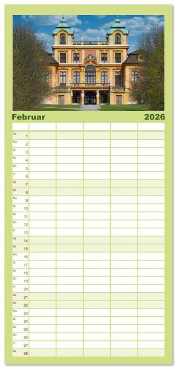 Produktbild: Familienplaner 2026 - Willkommen im L&auml;ndle mit 5 Spalten (Wandkalender, 21 x 45 cm) CALVENDO