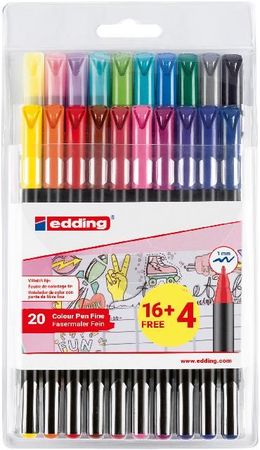 Produktbild: edding Fasermaler 1200 Colour Pens Fine 20er Set