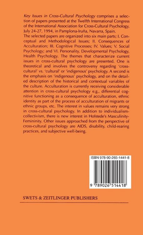 Produktbild: Key Issues in Cross-cultural Psychology