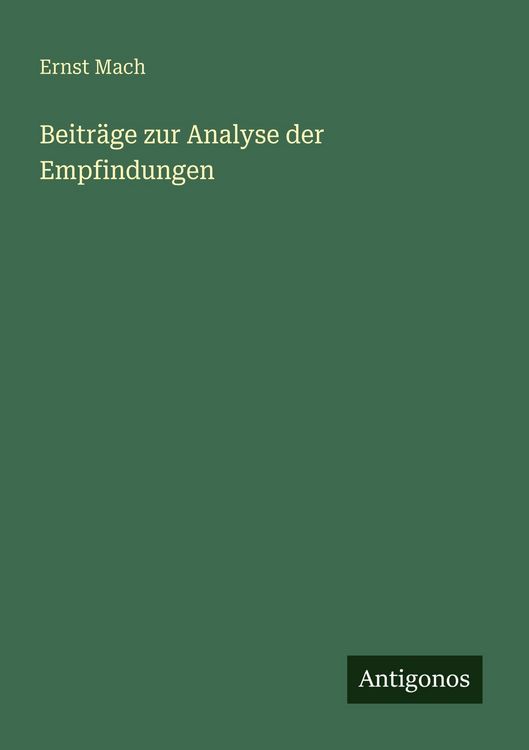 Produktbild: Beitr&auml;ge zur Analyse der Empfindungen