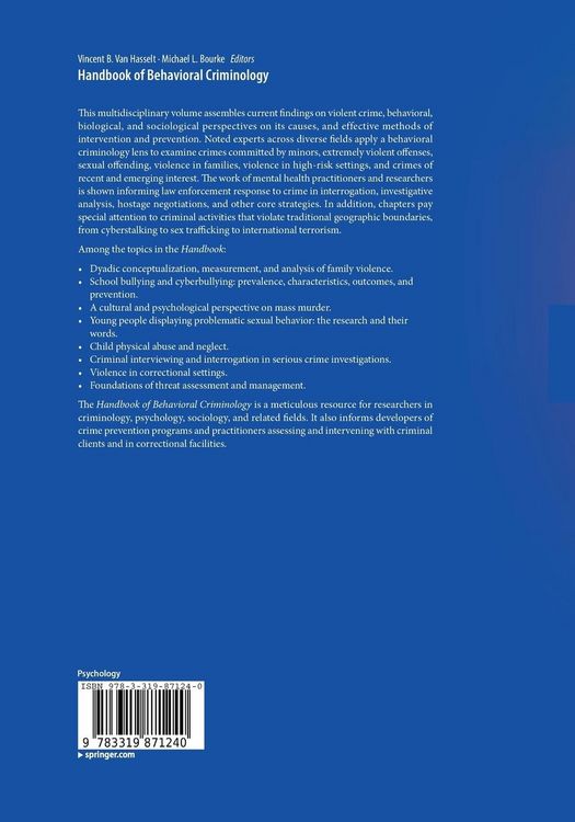 Produktbild: Handbook of Behavioral Criminology