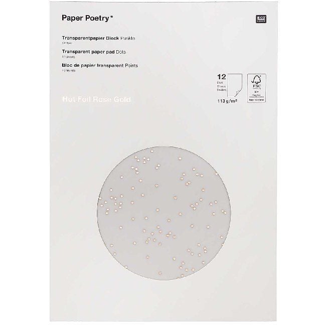 Produktbild: Transparentpapier, Punkte / Ros&eacute;gold