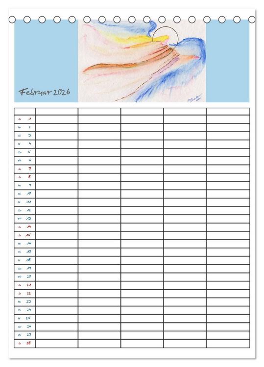 Produktbild: Engelhafter Familienplaner (Tischkalender 2026 DIN A5 hoch), CALVENDO Monatskalender