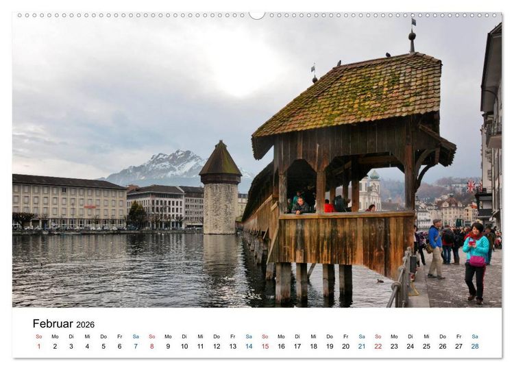 Produktbild: Unterwegs in Luzern (hochwertiger Premium Wandkalender 2026 DIN A2 quer), Kunstdruck in Hochglanz