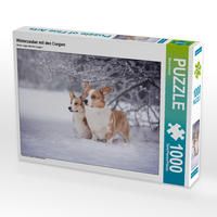 Produktbild: CALVENDO Puzzle Winterzauber mit den Corgwn 1000 Teile Lege-Gr&ouml;&szlig;e 64 x 48 cm Foto-Puzzle Bild von Maria Ahrens