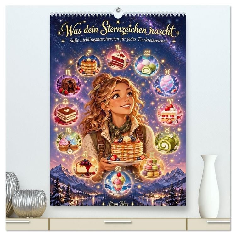 Produktbild: Was dein Sternzeichen nascht (hochwertiger Premium Wandkalender 2027 DIN A2 hoch), Kunstdruck in Hochglanz