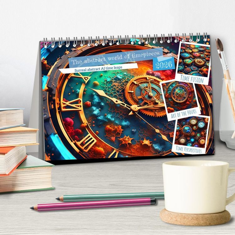 Produktbild: The abstract world of timepiece (Desk Calendar 2026 DIN A5 landscape), CALVENDO 12 Month DeskCalendar