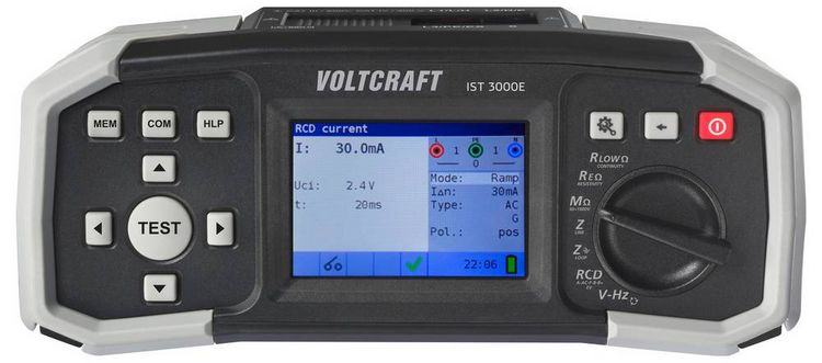 Produktbild: VOLTCRAFT IST 3000E Installationstester-Set mit aktivem EVSE Testkabel VDE-Norm 0100, 0100-600, 0105-100, EN 61557, Messwertspeicher