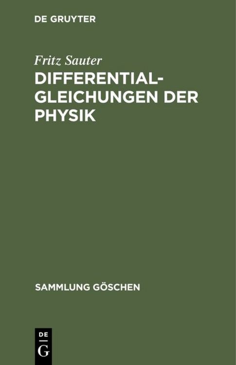 Produktbild: Differentialgleichungen der Physik