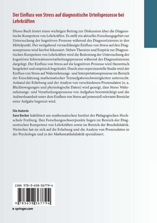 Produktbild: Der Einfluss von Stress auf diagnostische Urteilsprozesse bei Lehrkr&auml;ften