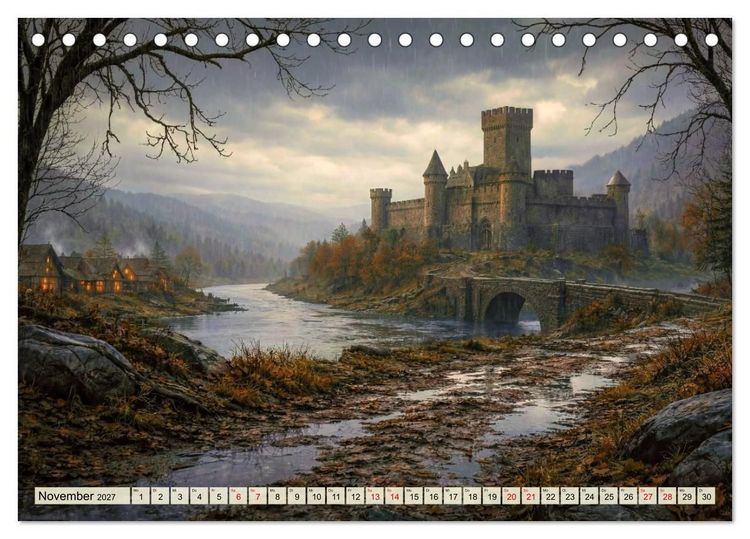 Produktbild: Burgen im Mittelalter (Tischkalender 2027 DIN A5 quer), CALVENDO Monatskalender