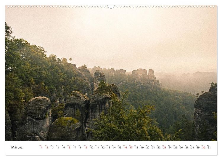 Produktbild: S&auml;chsische Schweiz - Das Elbsandsteingebirge (Wandkalender 2027 DIN A2 quer), CALVENDO Monatskalender