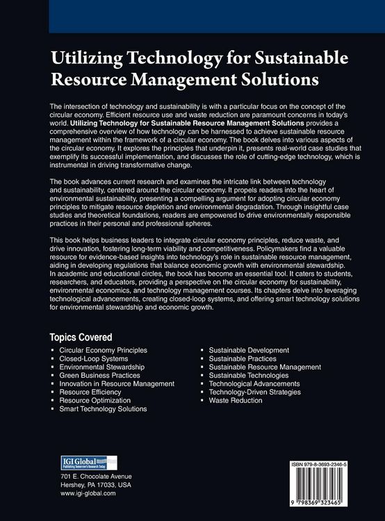 Produktbild: Utilizing Technology for Sustainable Resource Management Solutions