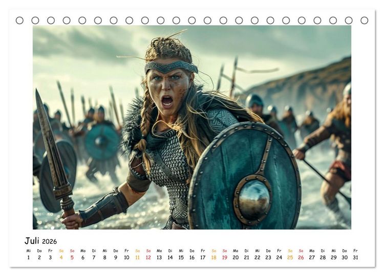 Produktbild: Wikinger - mutige Krieger (Tischkalender 2026 DIN A5 quer), CALVENDO Monatskalender