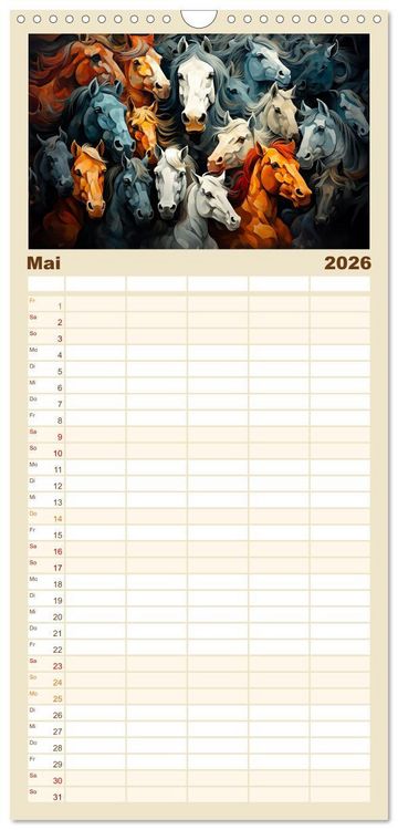 Produktbild: Familienplaner 2026 - Gruppentreffen mit 5 Spalten (Wandkalender, 21 x 45 cm) CALVENDO