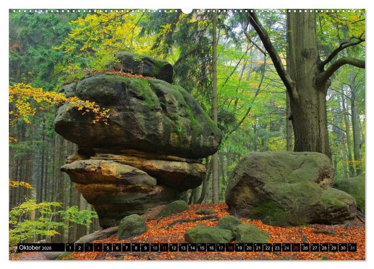 Produktbild: Elbsandsteingebirge (hochwertiger Premium Wandkalender 2026 DIN A2 quer), Kunstdruck in Hochglanz