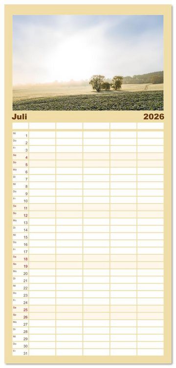 Produktbild: Familienplaner 2026 - Bunter Pf&auml;lzerwald mit 5 Spalten (Wandkalender, 21 x 45 cm) CALVENDO