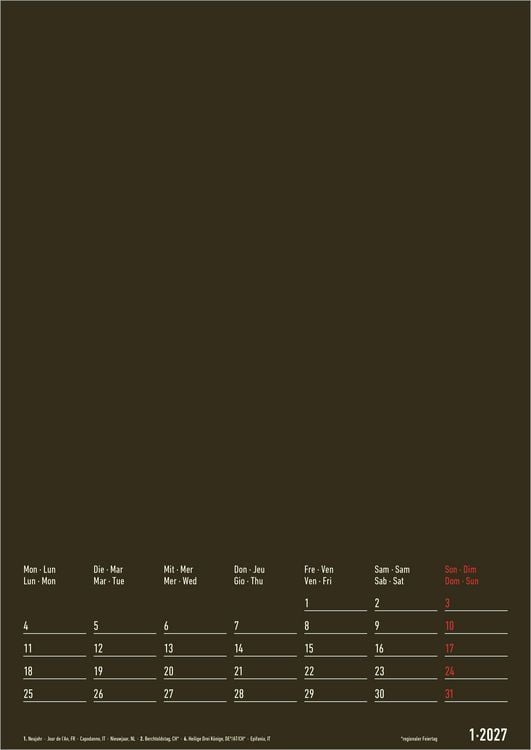 Produktbild: Kreativkalender A4 - 2 in 1 2027