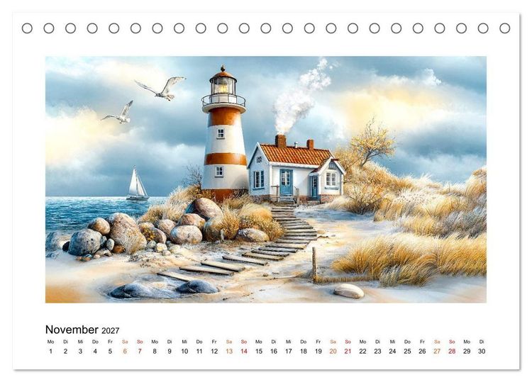 Produktbild: D&auml;nemark - Wind, Meer und stille Orte (Tischkalender 2027 DIN A5 quer), CALVENDO Monatskalender